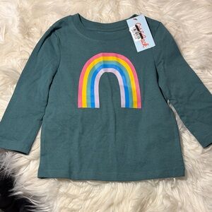 Cat & Jack Teal Long Sleeve with Rainbow Design